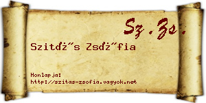 Szitás Zsófia névjegykártya